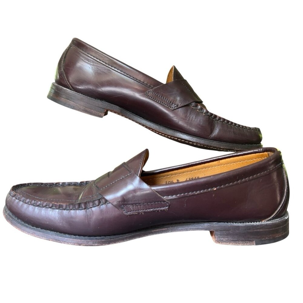 Vintage Sebago Burgundy Pinch Moc Toe Penny Loafer Shoes Mens Size 10.5 D USA